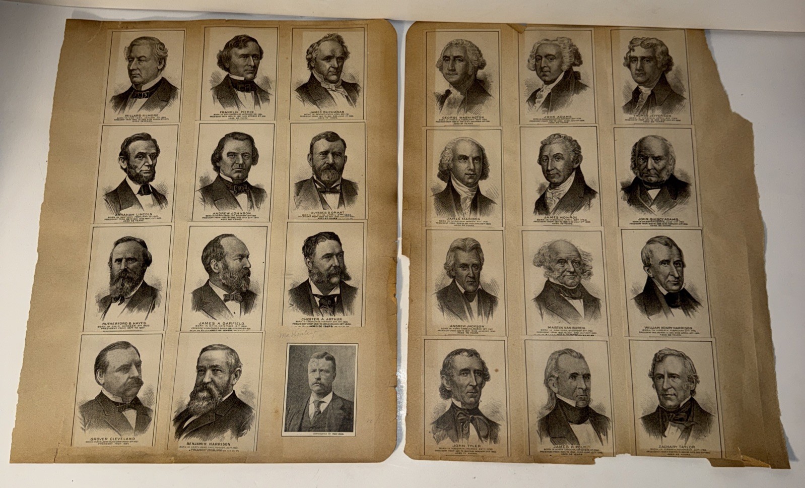 Presidents 1880’s Hd2a Presidents Trade Card SR Lot 24 On Scrapbook Pages