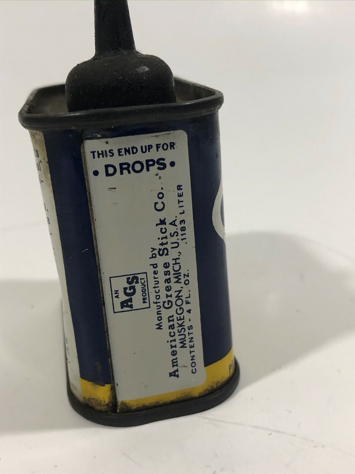 Lock-Ease Tin Empty Advertising Can American Grease Stick Co. 1948 Vintage 4 Oz.