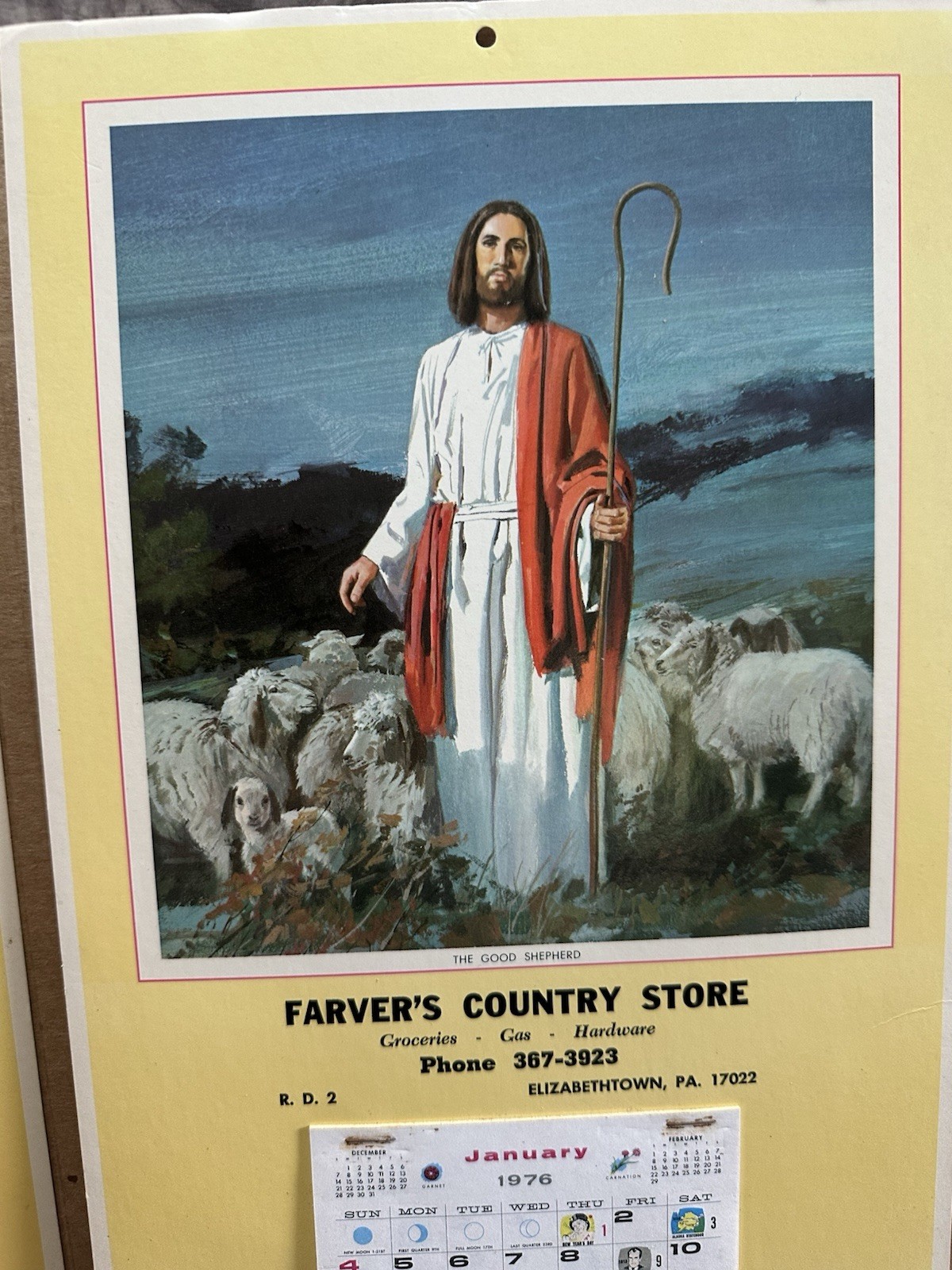 Vintage 1974 & 1976 Church Calendars Farver Country Store PA Lot