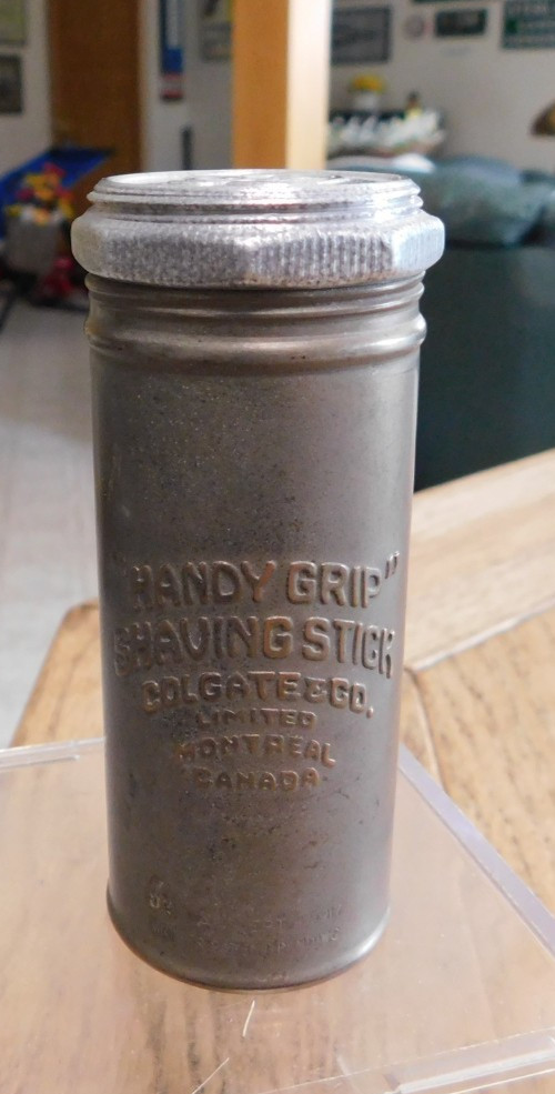 Antique Colgate Co Handy Grip Shaving Stick Refill Advertising Tin New York USA
