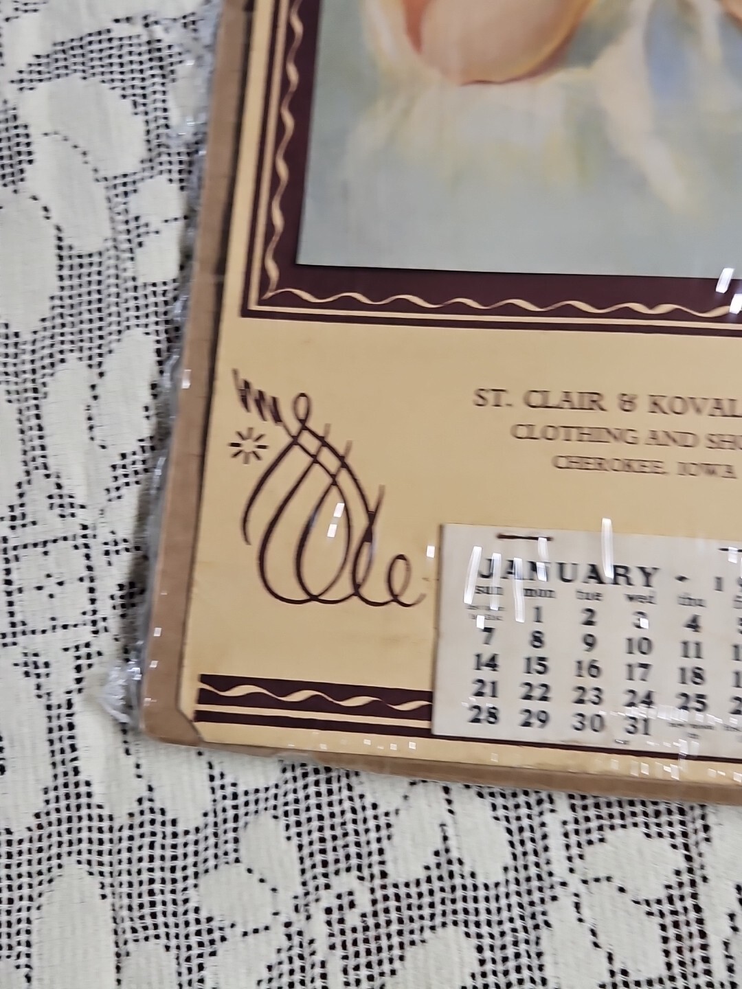 1940 St Clair-Kovaleske Clothing-Shoes Calendar Baby Cherokee Iowa THIS FAMILY?