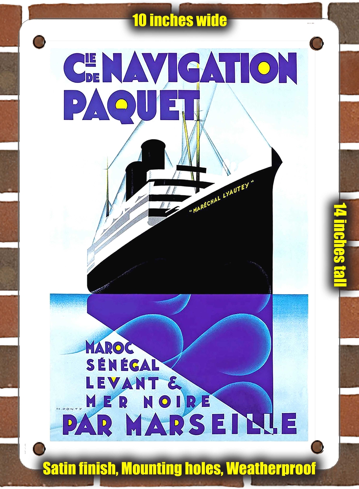 Metal Sign – 1929 Compagnie de Navigation Paquet Morocco