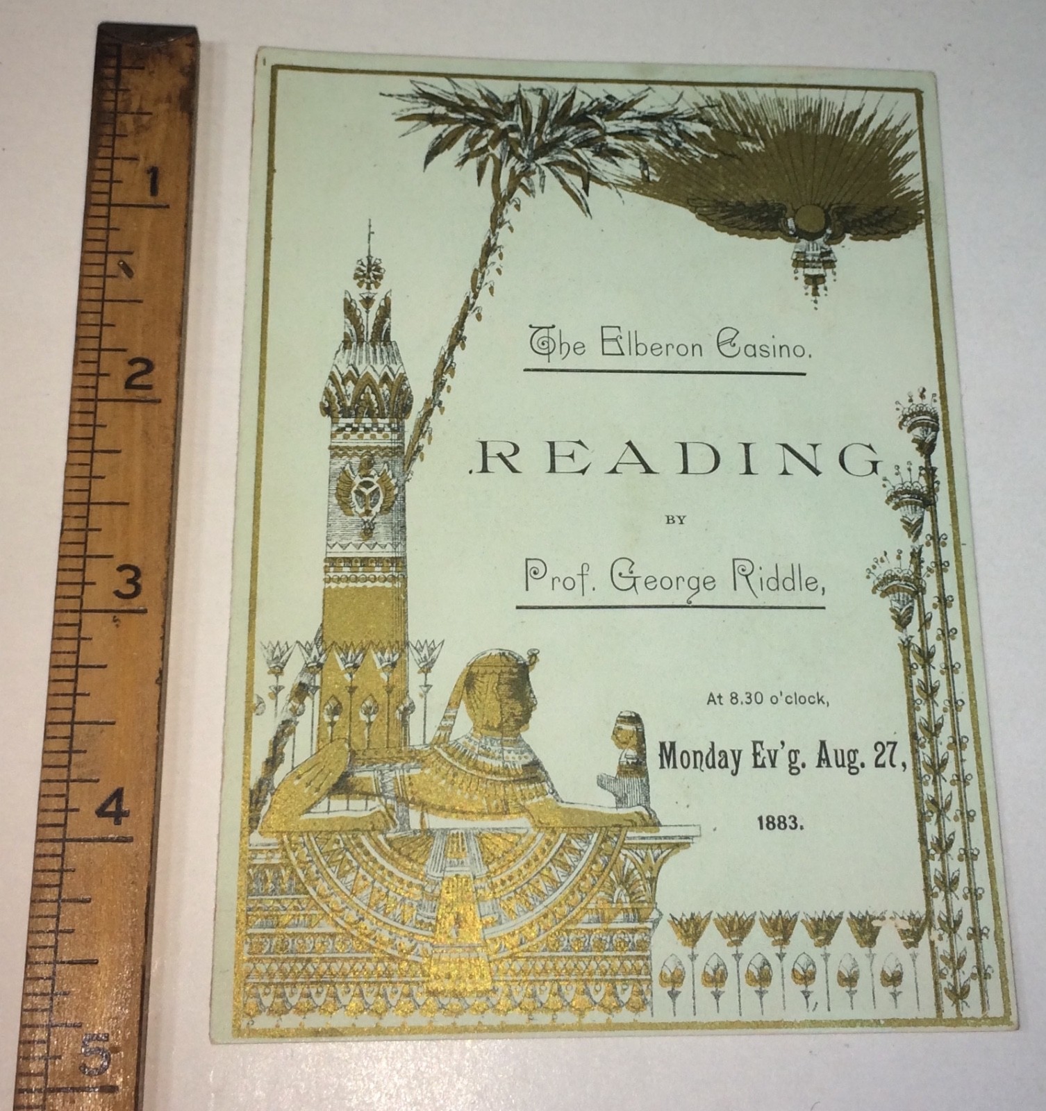 Rare Antique Victorian American Reading By George Riddle Advertising Trade Card!