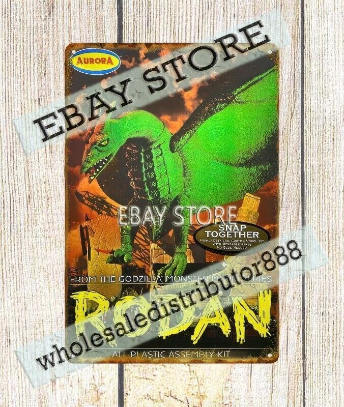 Rodan model kit nostalgic collectible metal tin sign wall art metal wall art