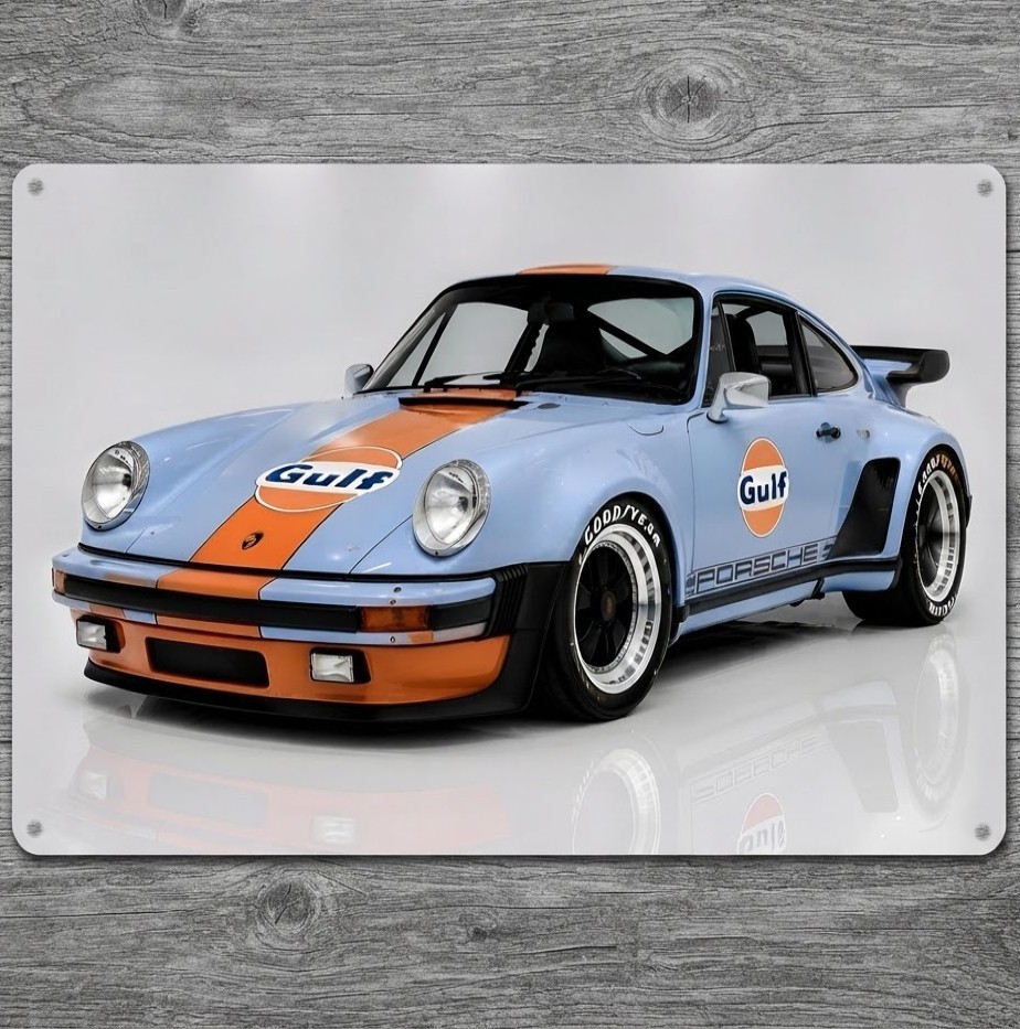 Gulf Racing Team 8 x 12 Novelty Metal Sign Made In USA New!