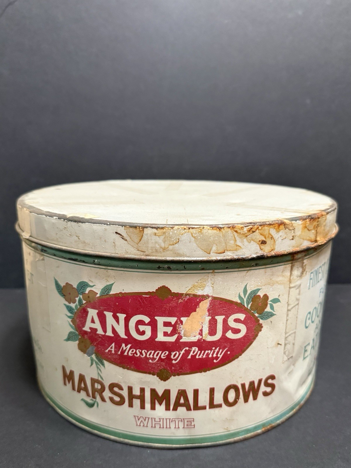 Angelus Marshmallows Vintage Tin With Lid – Cracker Jack Co. NY/Chicago