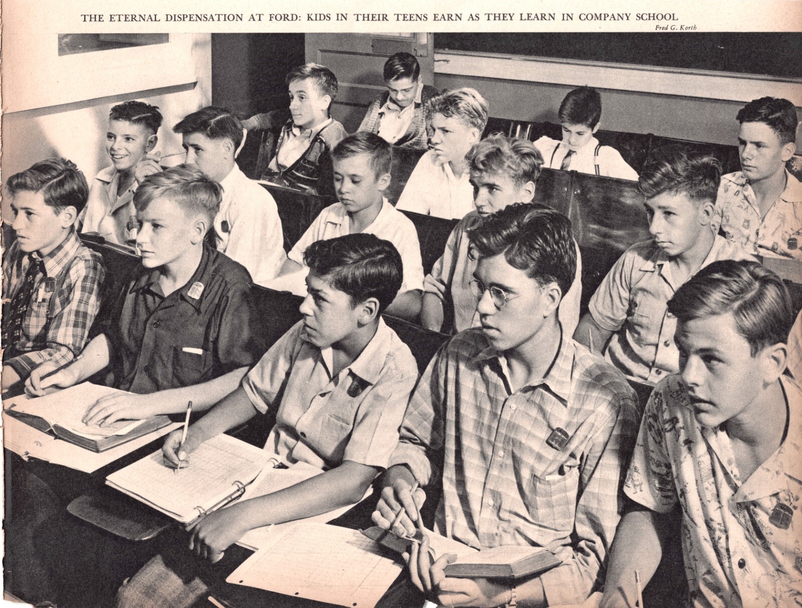 Boys 12-15 Years Study At Henry Ford Trade School 1941 Vtg Magazine Excerpt