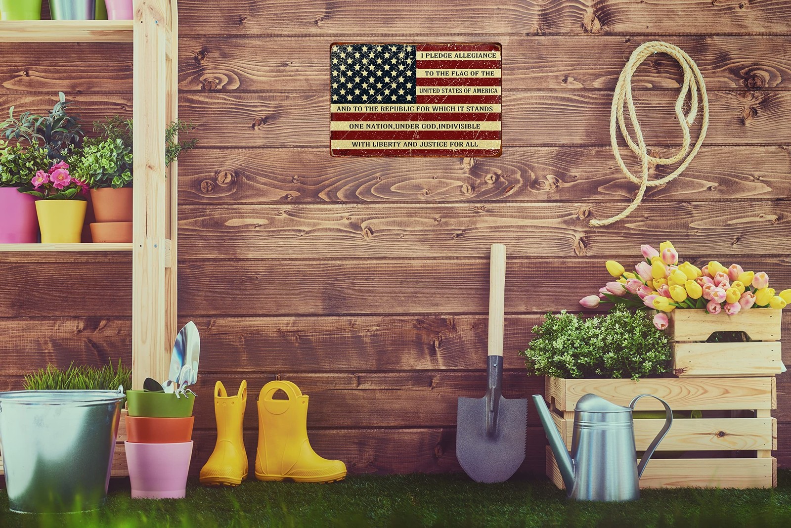 Retro Metal Sign Vintage Tin Sign I Pledge Allegiance to The Flag of The Unit…