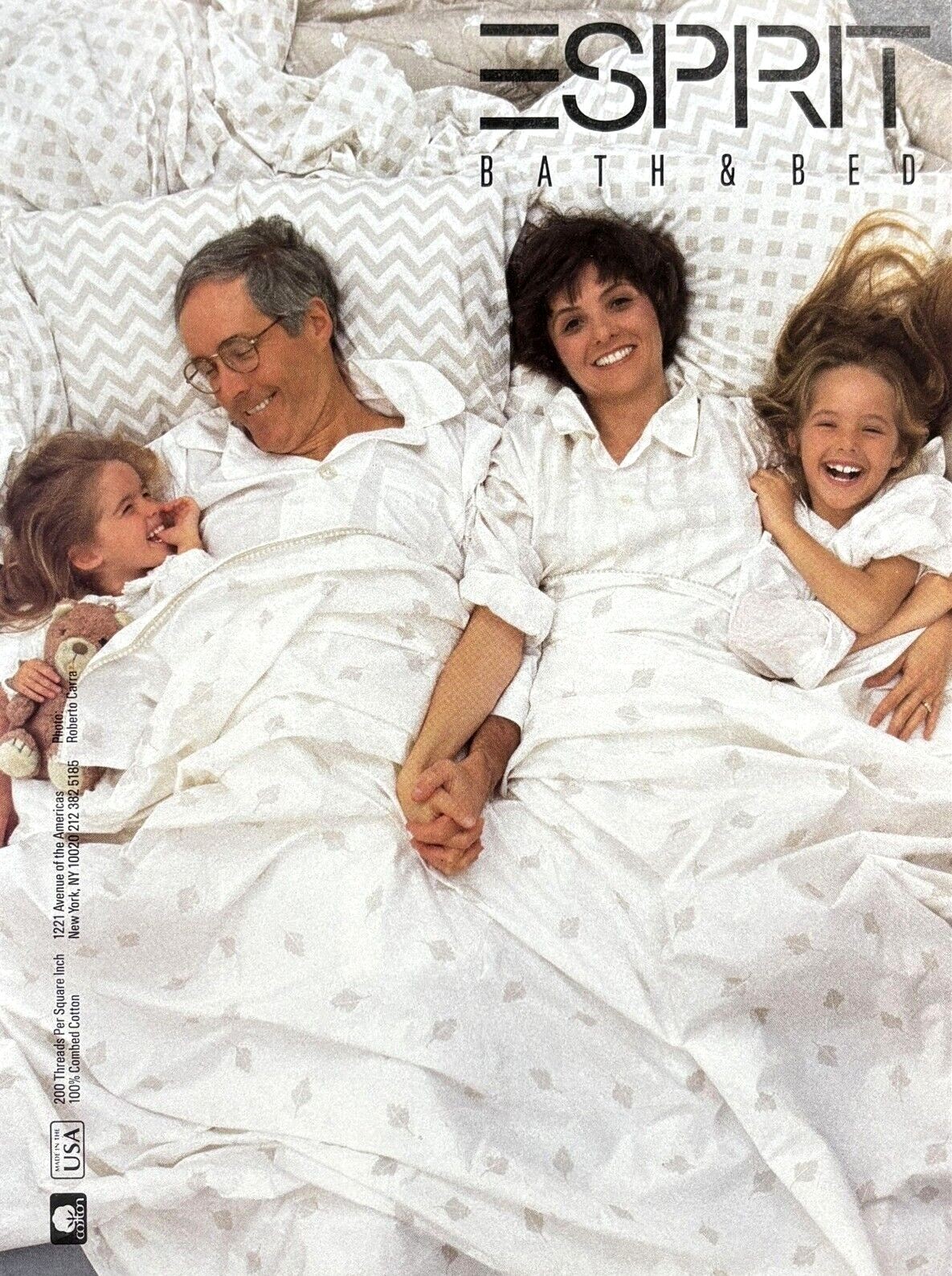 1986 ESPRIT Bath & Bed 100% Cotton Photo by Roberto Carta Vintage Print Ad