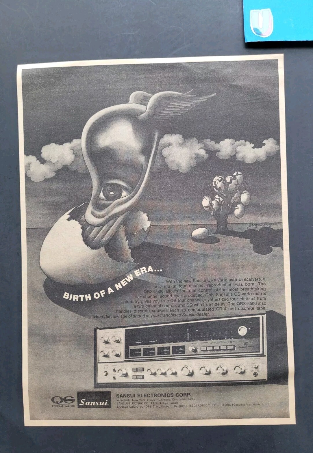 Sansui QRX-5500 Receiver Promo Print Advertisement 1973