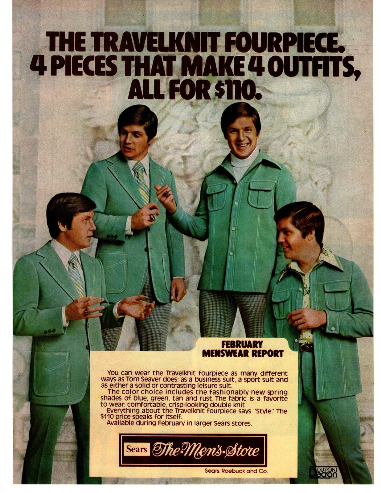 1976 Tom Seaver Baseball Pitcher Travelknit Fourpiece Sears Mens Store Print Ad