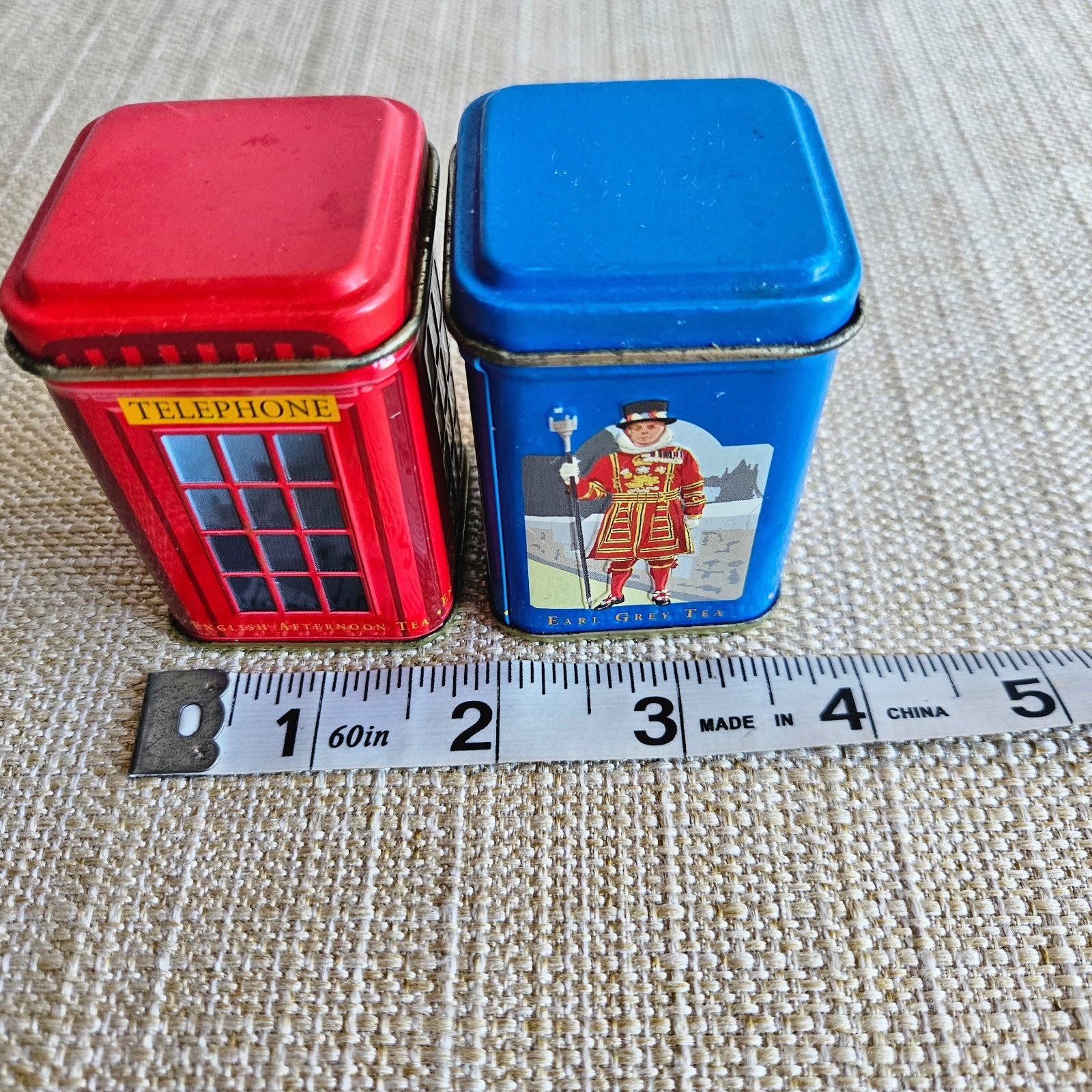 Mini Tea Tin Set London Telephone Booth Ahmad Earl Grey English Afternoon Empt