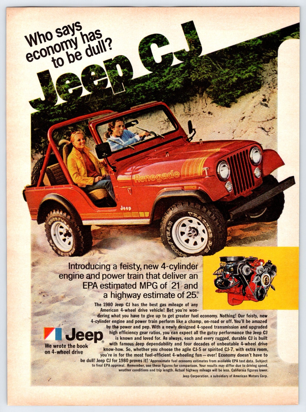 1979 JEEP CJ RENEGADE Vintage 8″X11″ Magazine Ad 1970’s HCF4