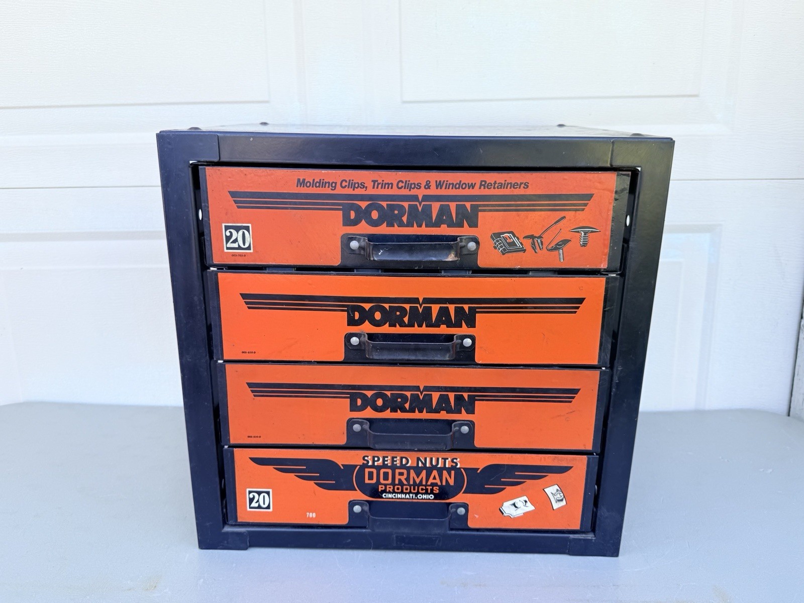 Vintage Dorman Auto Parts 4 Drawer Parts Bin Cabinet