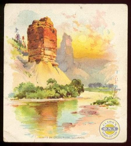 CLARK’S O.N.T. SPOOL COTTON THREAD Victorian Trade Card – Green River, Colorado