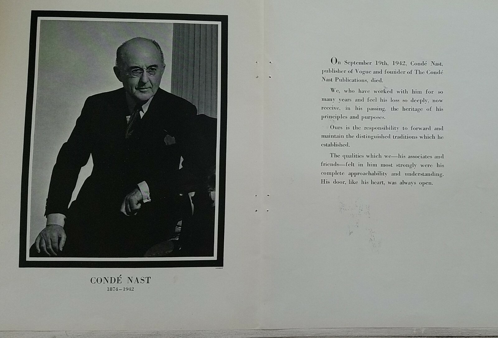 1874 to 1942 Conde Nast death tribute vintage photo magazine clipping