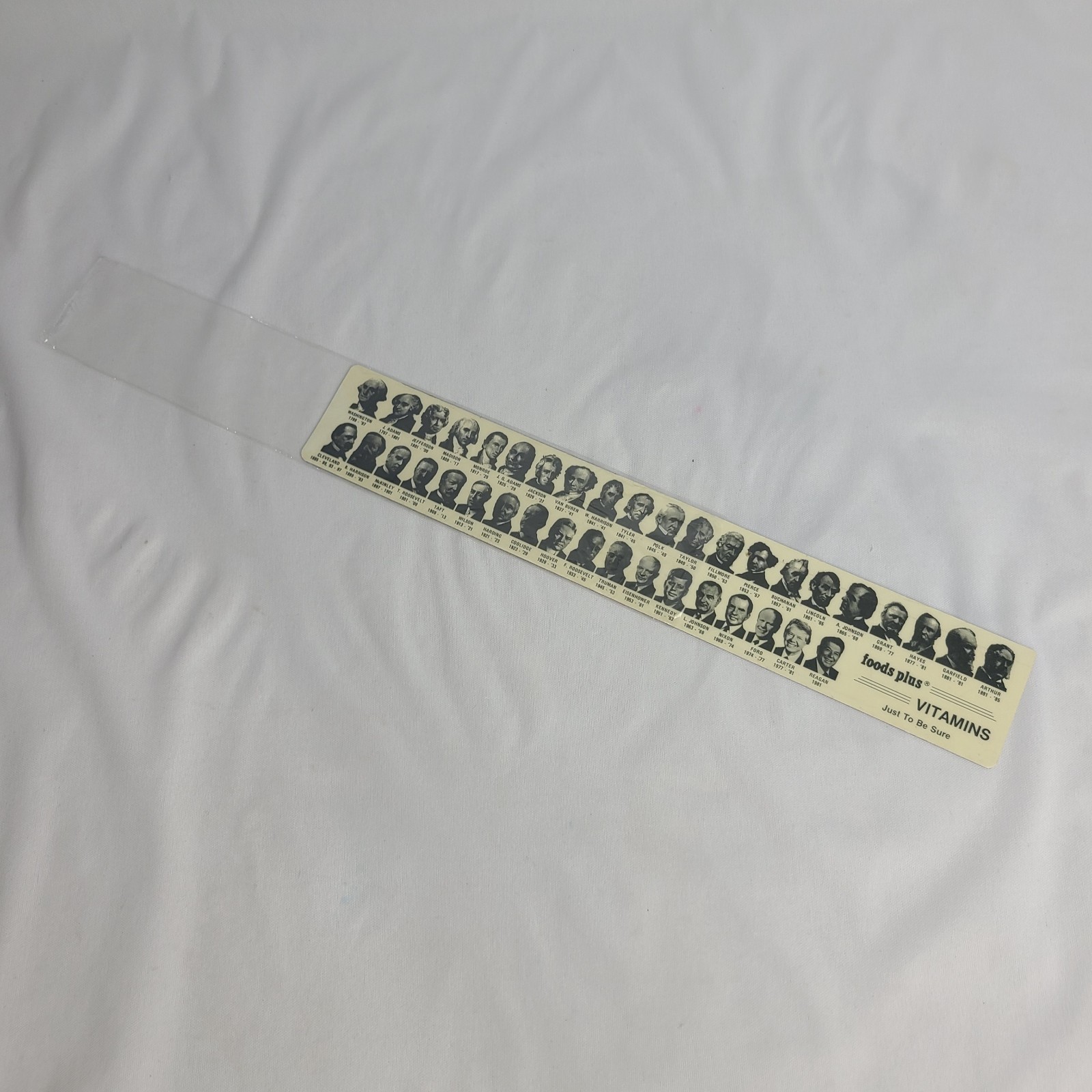 Vintage 1981 US Presidents Ruler Reagan Flags Food Plus Vitamins Promo Item 80s