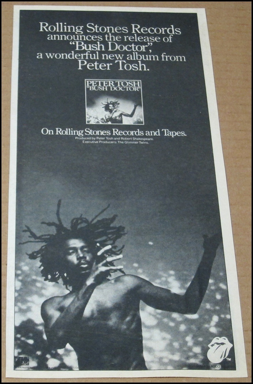 1978 Peter Tosh Bush Doctor Print Ad Album Advertisement Clipping 6″ x 12.25″
