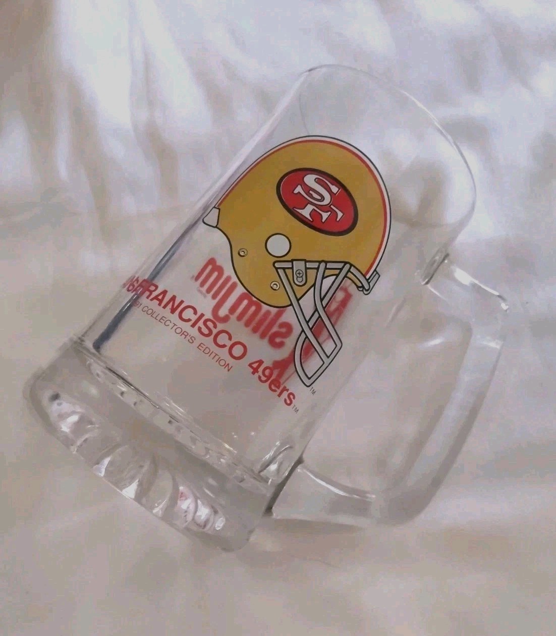 San Francisco 49ers Slim Jim 1991 NFL Helmet Logo 24oz Beer MUG Stein Vintage 90