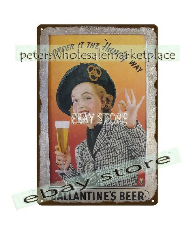 1940’s Beer NJ pub diner garage metal tin sign household alcoholic beverage
