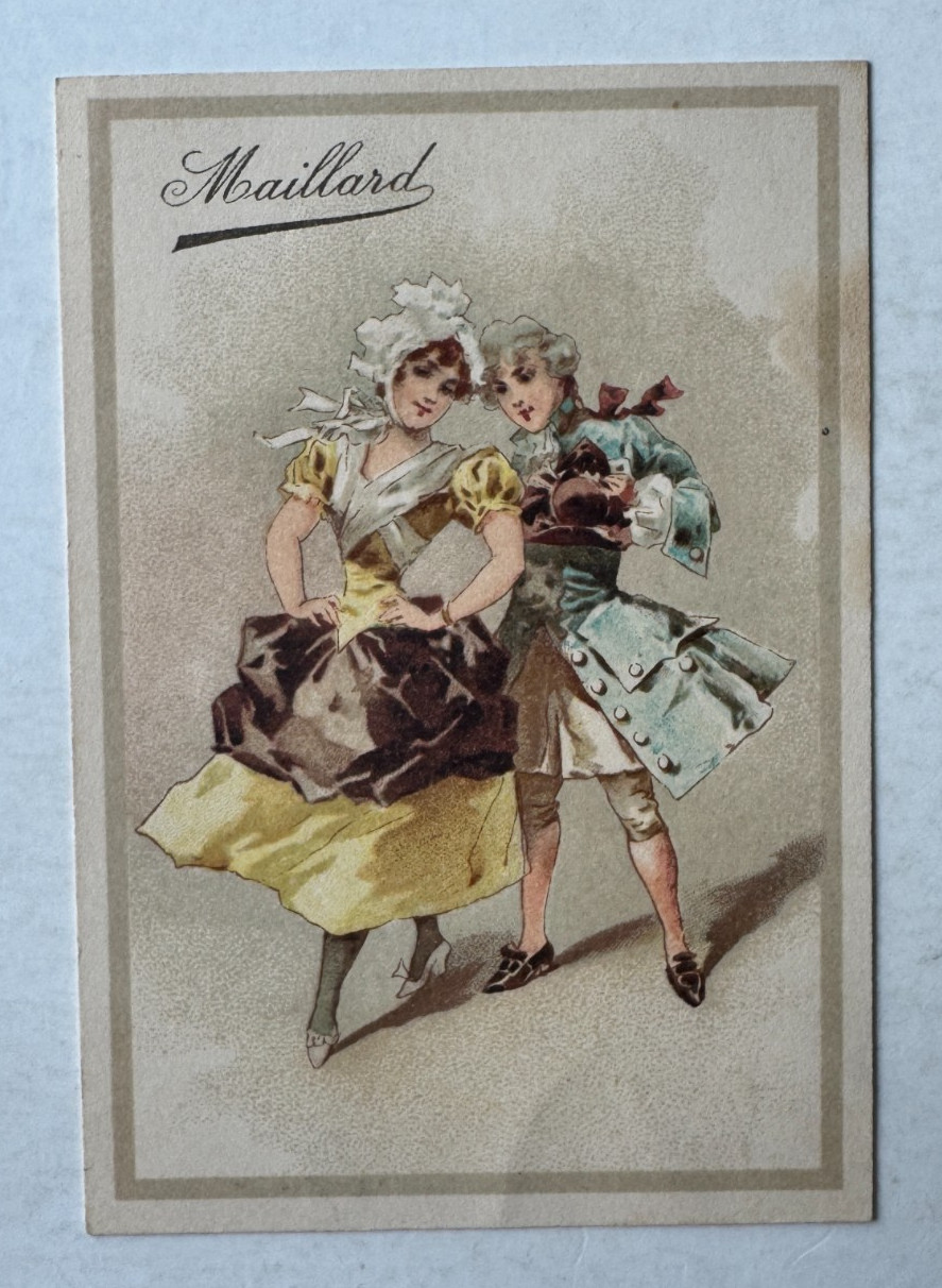 Vintage Victorian Trade Card New York Maillard Chocolates Bonbons Dancing Couple