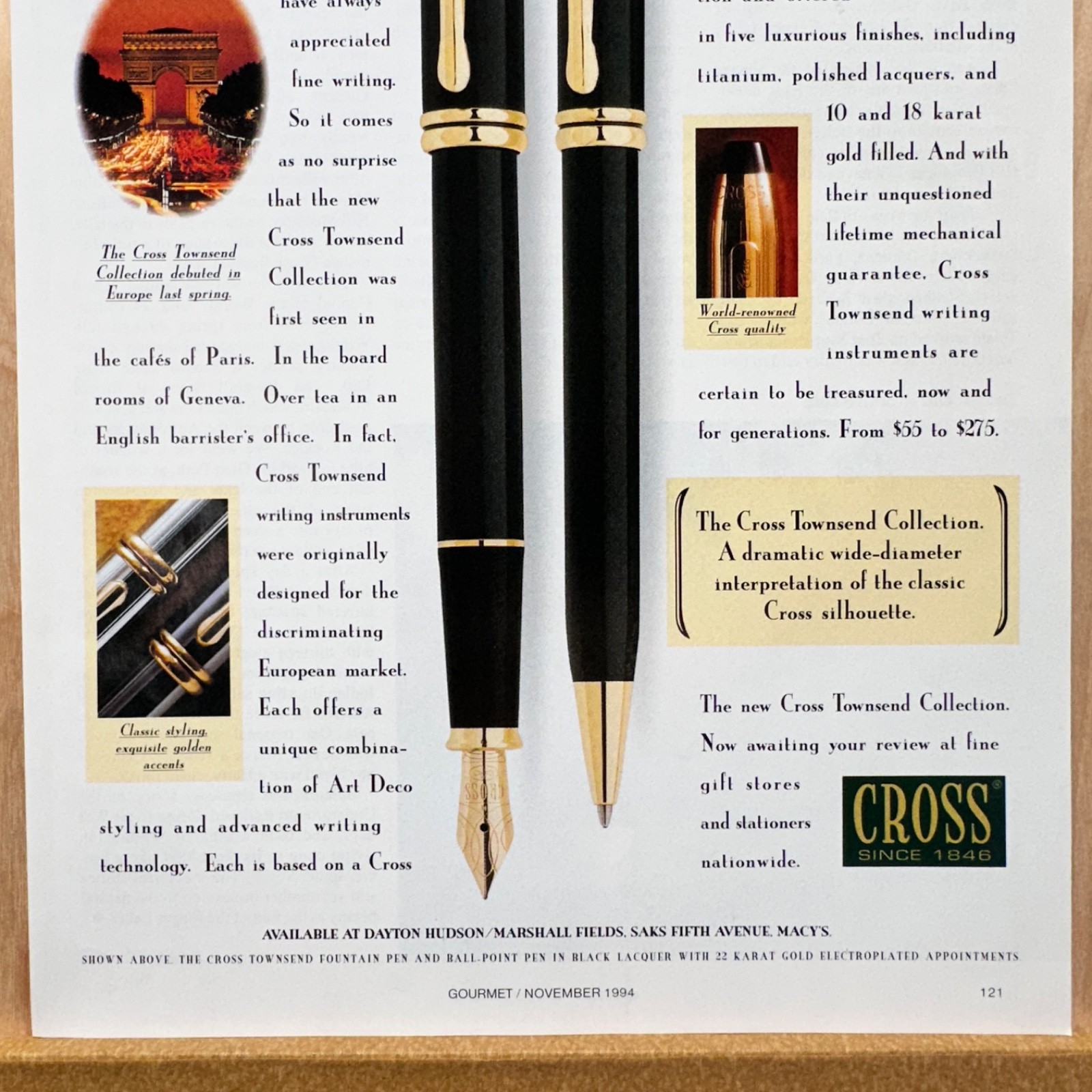 1994 Cross Writing Instruments Vintage Print Ad Ink Pen Advert Art