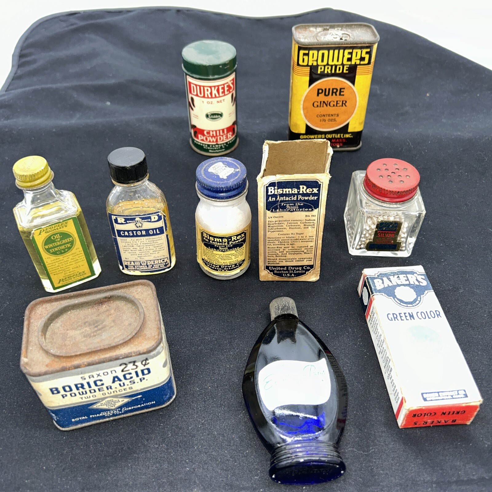 Vintage Lot Kitchen & Medicine product bright colors & nice patina Mix Brands