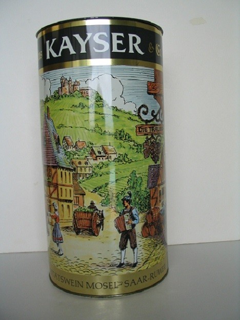 VINTAGE JULIUS KAYSER CO TIN WINE DECANTER WEINKELLEREI TRABEN-TRARBACH GERMANY