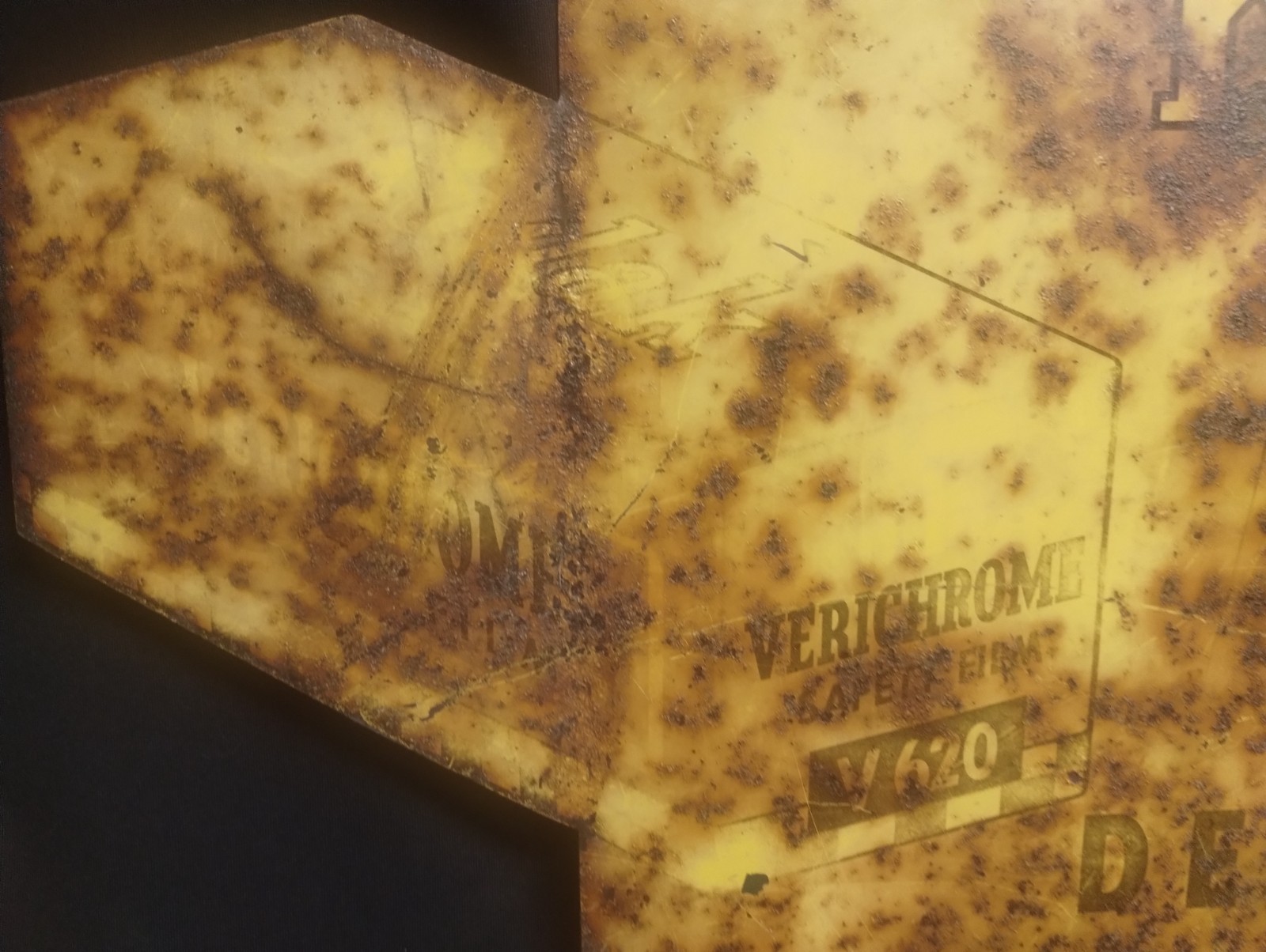 Old KODAK Verichrome Film Double Sided Steel Sign – as/is – 17 3/4 x 14 inches