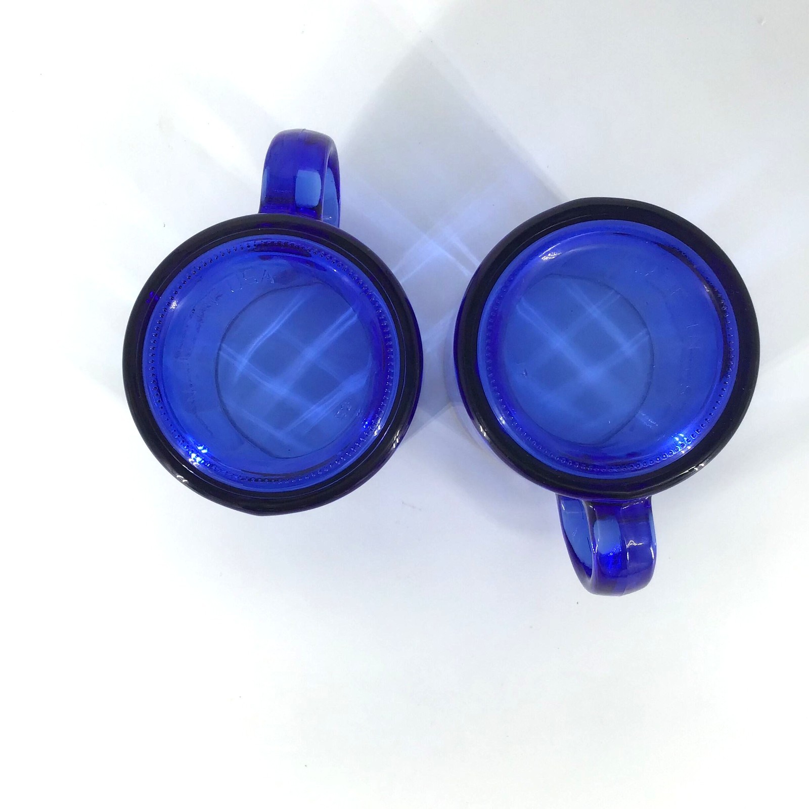 Northrop Grumman Mugs Mission Systems Cobalt Blue Glass Gold Accent Set of 2