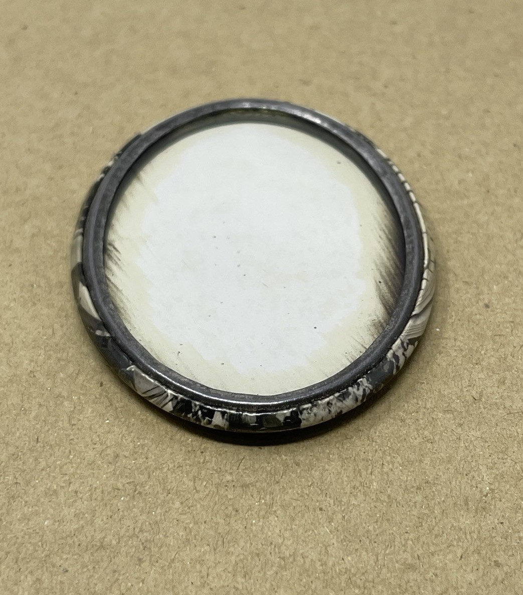 Gorgeous Antique 1920’s Celluloid Pocket Mirror Portrait Flapper Art Deco