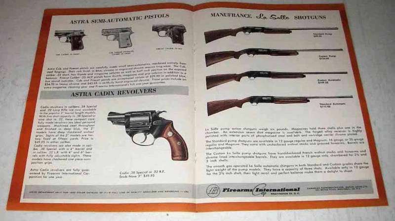 1962 F.I. Ad – Astra Pistols, Cadix, La Salle Shotguns