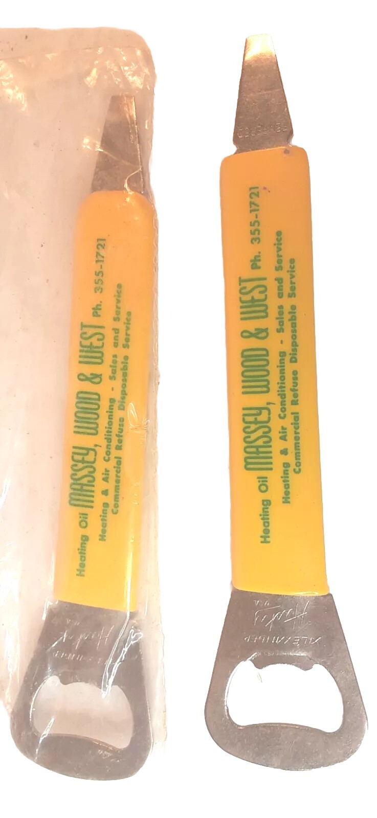 Vintage Bottle and Can Opener Advertising Lot of 2 New Old Stock