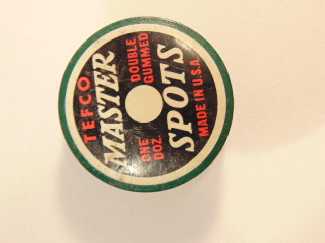 Older Tefco “Master Spots” gummed dots tin (empty)