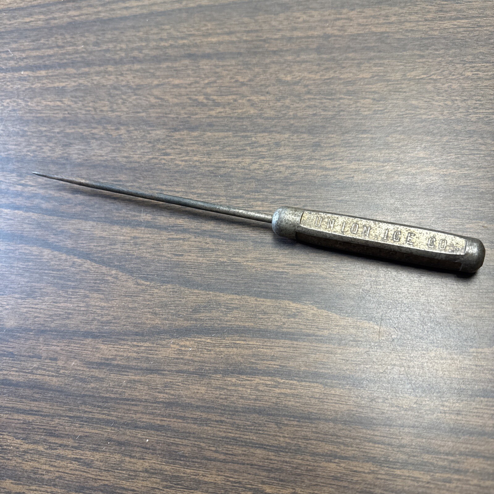Antique Union Ice Company Co All Metal Rare Advertising Ice Pick 4 Sided Erie Pa
