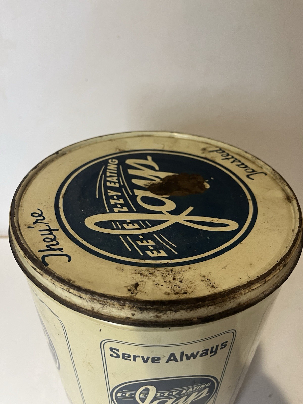 VINTAGE JAYS POTATO CHIP TIN 11.5″ Height 1940’s Shows Wear Rust