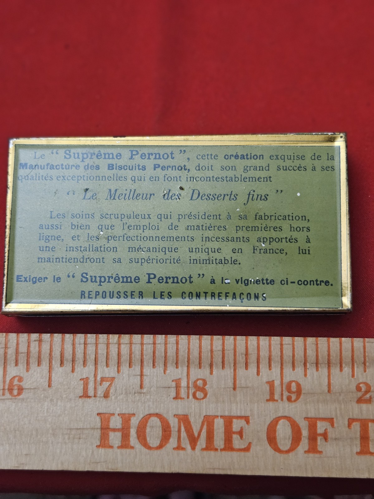 1915 Supreme Pernot Dessert Biscuit Tin Art Nouveau