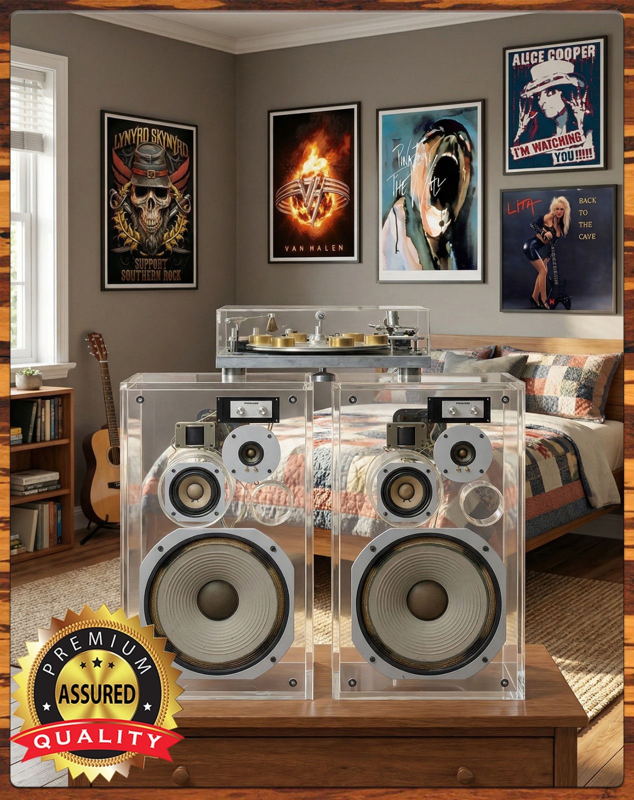 Pioneer HPM-100 – Acrylic Hi-Fi Speakers – Premium Aluminum Metal Sign – 11 x 14