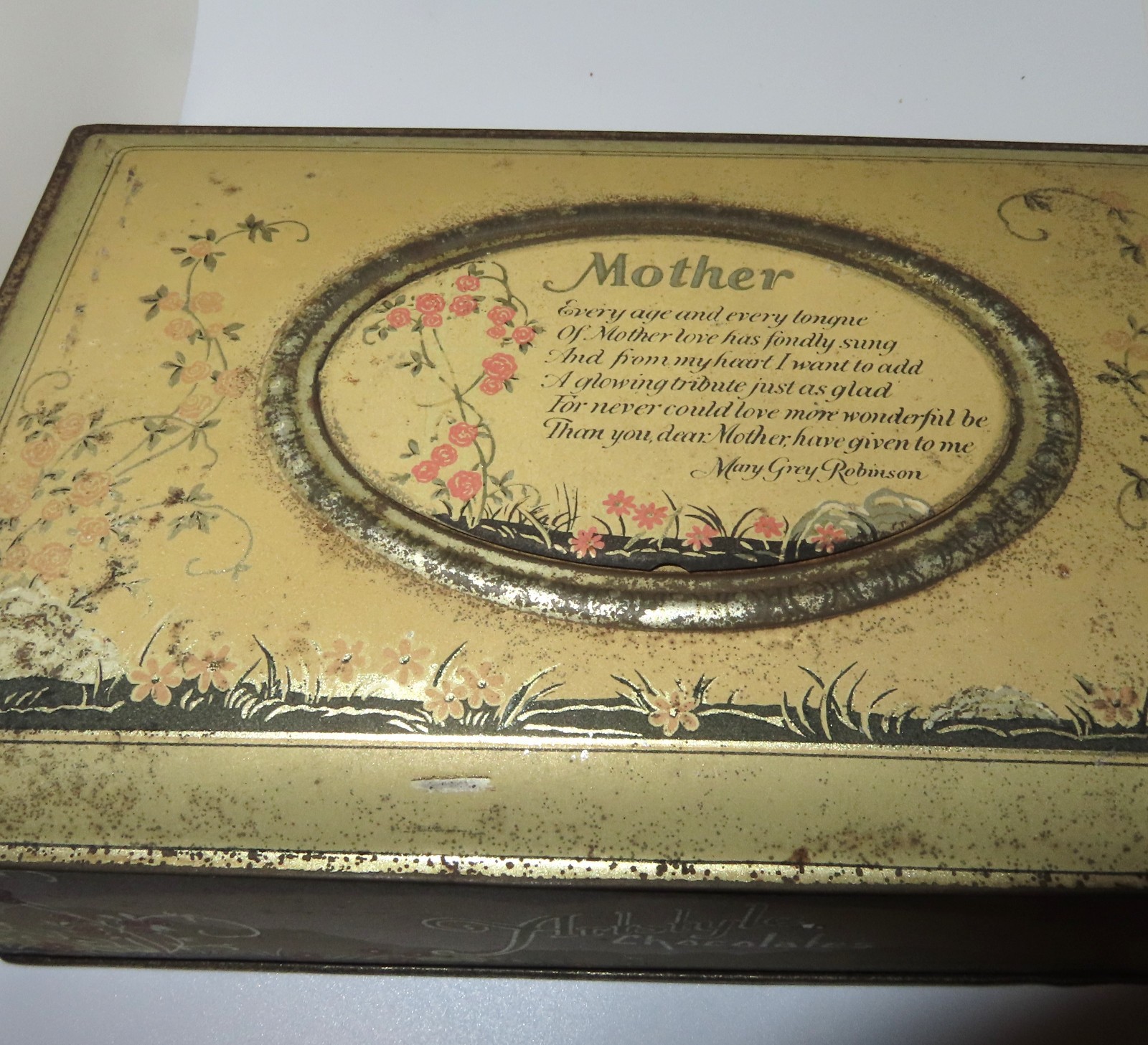 Vintage Artstyle Chocolate Company “Mother” Poem Tin — c.1922–1925