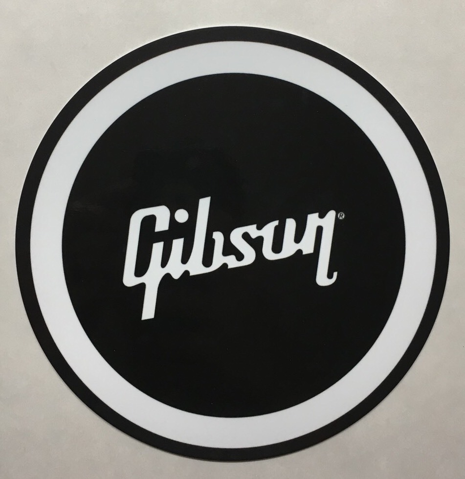Gibson Guitar 12″ Black and White Metal Sign