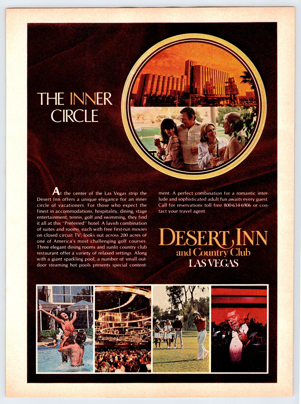 1979 DESERT INN & COUNTRY CLUB LAS VEGAS Vintage 8″X11″ Magazine Ad 1970’s HCF21