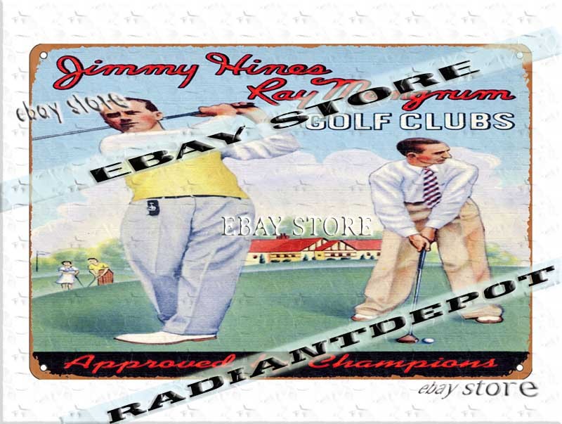 Tin Sign 1940 Vintage Golf Champion Club Advertisement cool art prints