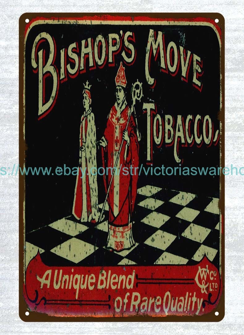 interior design Tobacco Tin – Cohen Weenen’s Bishops Move 1930s metal tin sign
