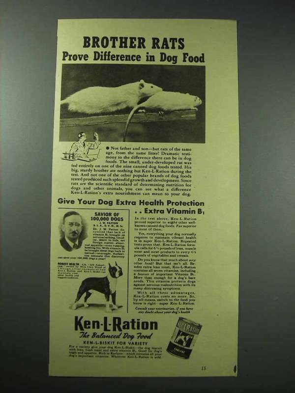 1940 Ken-L-Ration Dog Food Ad – Brother Rats Prove
