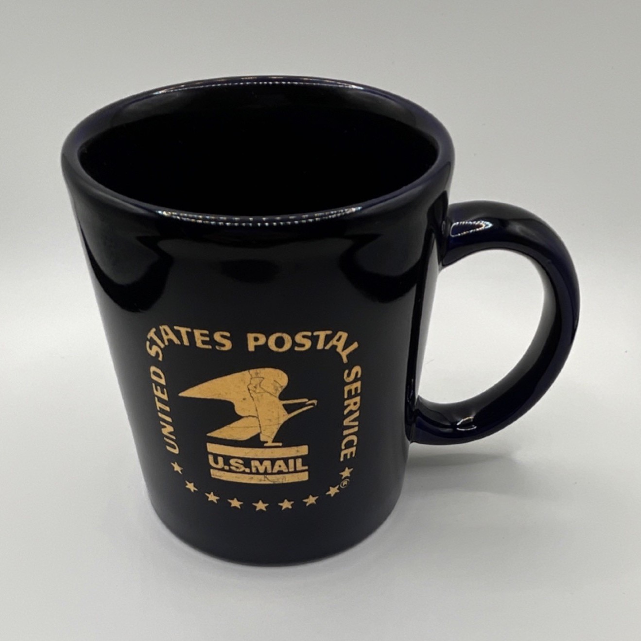 United States Postal Service Mug Dark Blue Gold Advertising Collectible