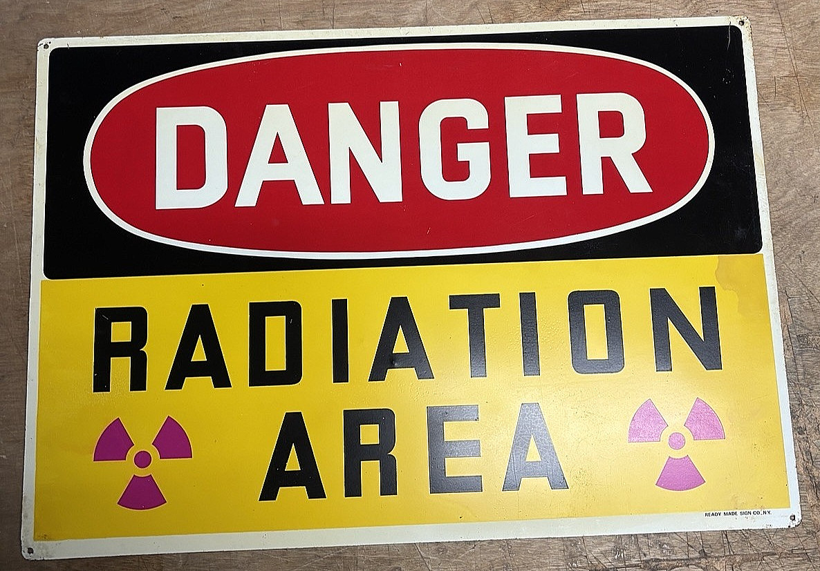 Danger Radiation Area Vintage Metal Sign