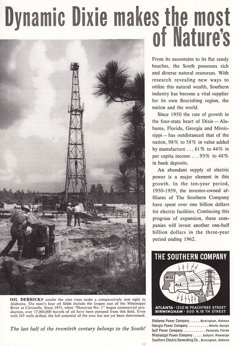 1960 The Southern Company: Dynamic Dixie Vintage Print Ad
