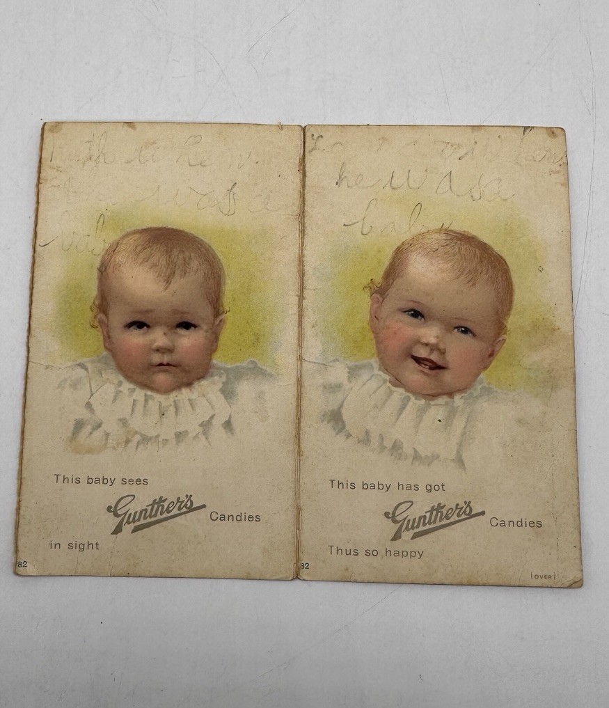 Antique Victorian Chicago Gunthers Candies Baby Trade Trading Card Early 1900s