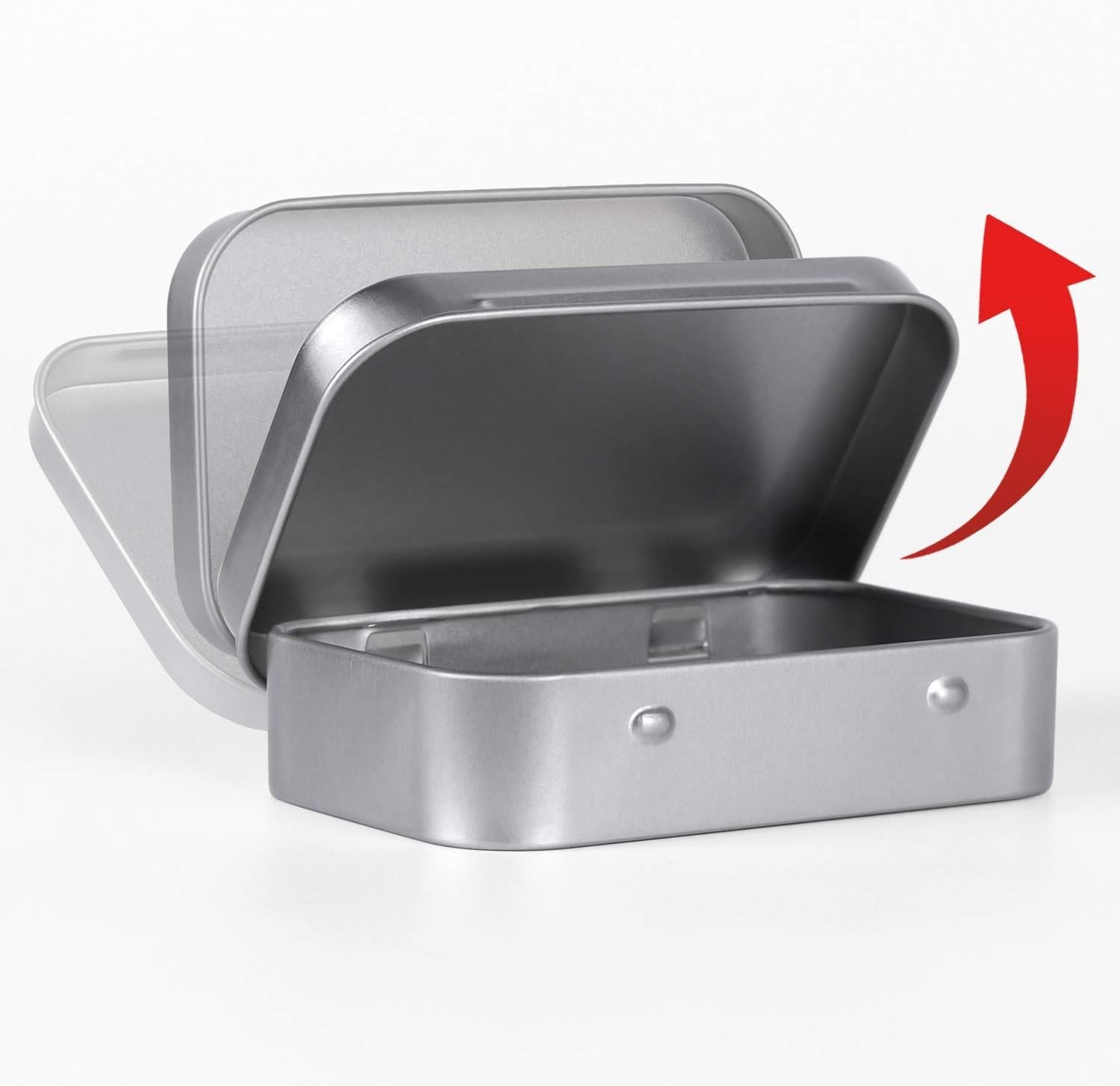Metal Rectangular Tins Pack of 40 Silver Small Storage Organizer Craft Contai…