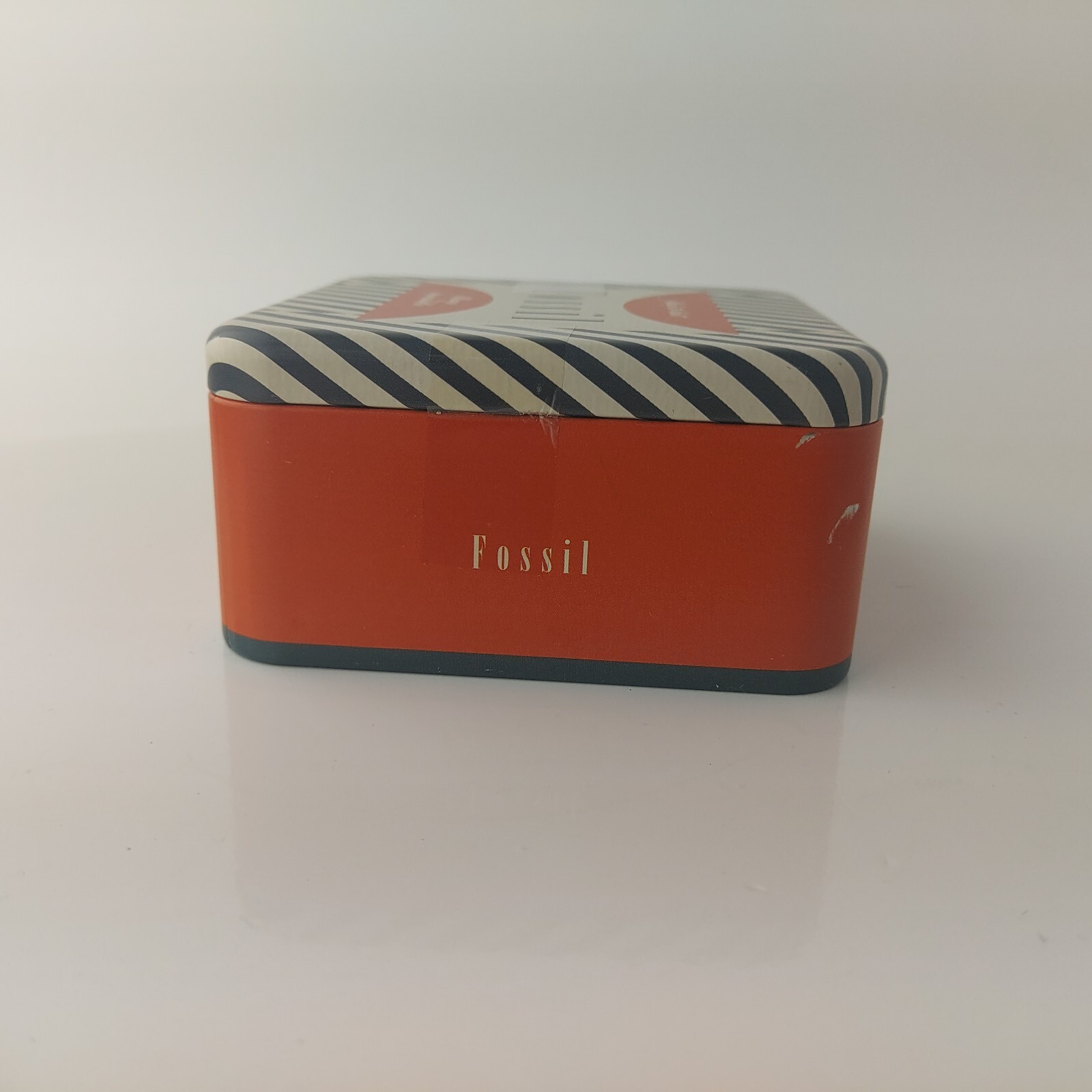 Fossil Watch EMPTY Metal Tin Box Jewelry Storage Box Made to Last #5592